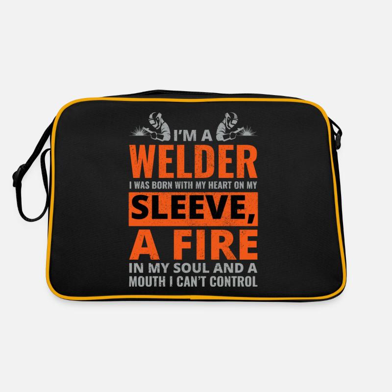 Schweißnaht Schweißer Metallbau Eisenarbeiter Retro Tasche