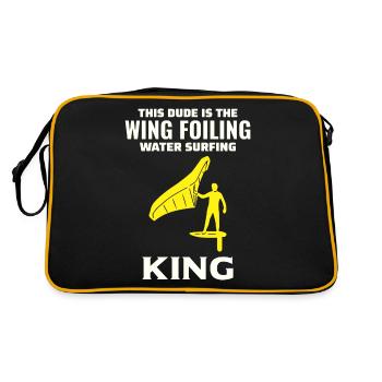 Wing Foiling Hydrofoil Surfen Surf Wassersport - Retro Tasche - Schwarz/Gold - Hinten