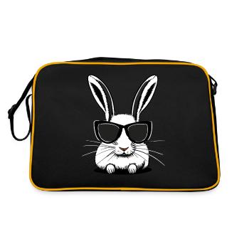 Lapin blanc avec lunettes de soleil - Sac Retro - noir/or - Dos