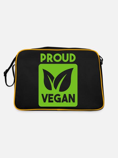 Symbole pour les fiers végétaliens - Sac Retro - noir/or - Dos