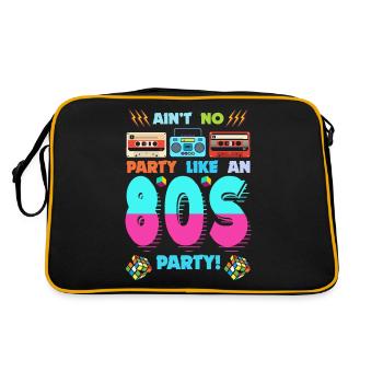 80s Party Vibes - Retro Design with Cassette Tapes - Retro Bag - black/gold - Back