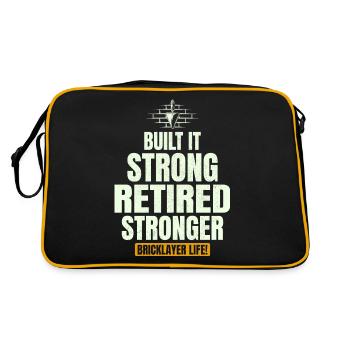 Retired Strong: Humorous Bricklayer Life Tribute - Retro Bag - black/gold - Back