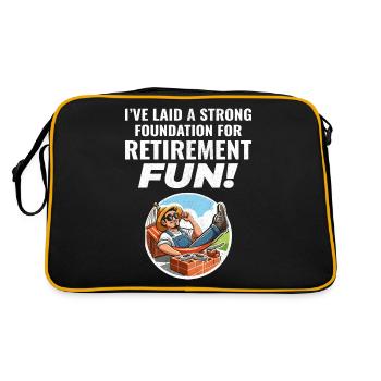 Retired Bricklayer: Retirement Foundations of Fun - Retro Bag - black/gold - Back