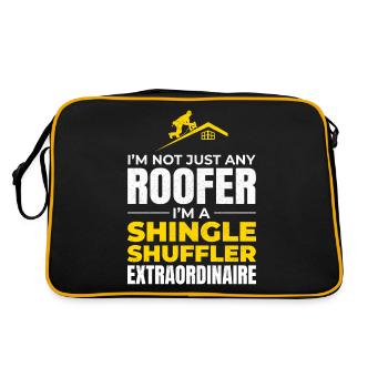 Roofer Roofing Roof Repair Mechanic Contractor - Retro Bag - black/gold - Back