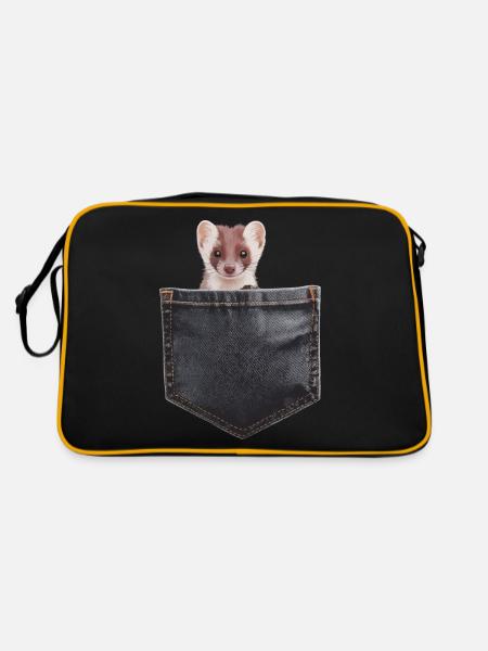 Wiesel - Retro Tasche - Schwarz/Gold - Hinten