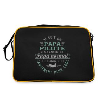 PAPA Pilote comandant de bord cadeau pilote - Sac Retro - noir/or - Dos