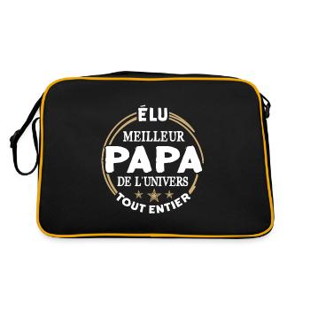 Élu meilleur papa de l'univers fête des pères - Sac Retro - noir/or - Dos