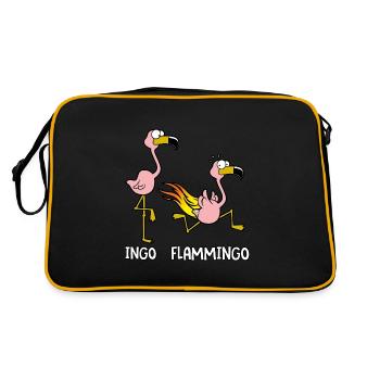 Ingo Flammingo - Retro Tasche - Schwarz/Gold - Hinten
