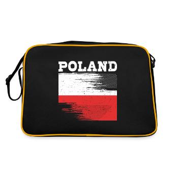 Polen Polnisch - Retro Tasche - Schwarz/Gold - Hinten
