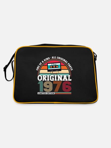 Original May 1976 47th Birthday Gift Men - Retro Bag - black/gold - Back
