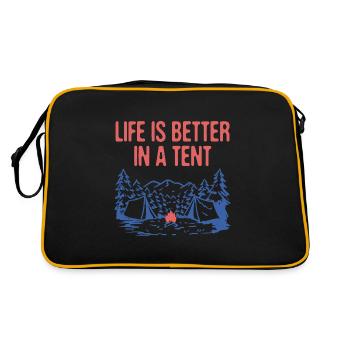 La vie est meilleure dans une tente camping-car animal - Sac Retro - noir/or - Dos
