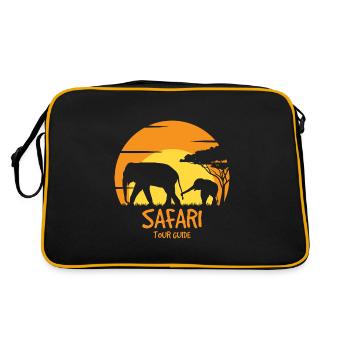 Safari Reiseführer - Retro Tasche - Schwarz/Gold - Hinten