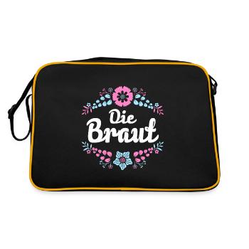 Junggesellinnenabschied Die Braut - Retro Tasche - Schwarz/Gold - Hinten