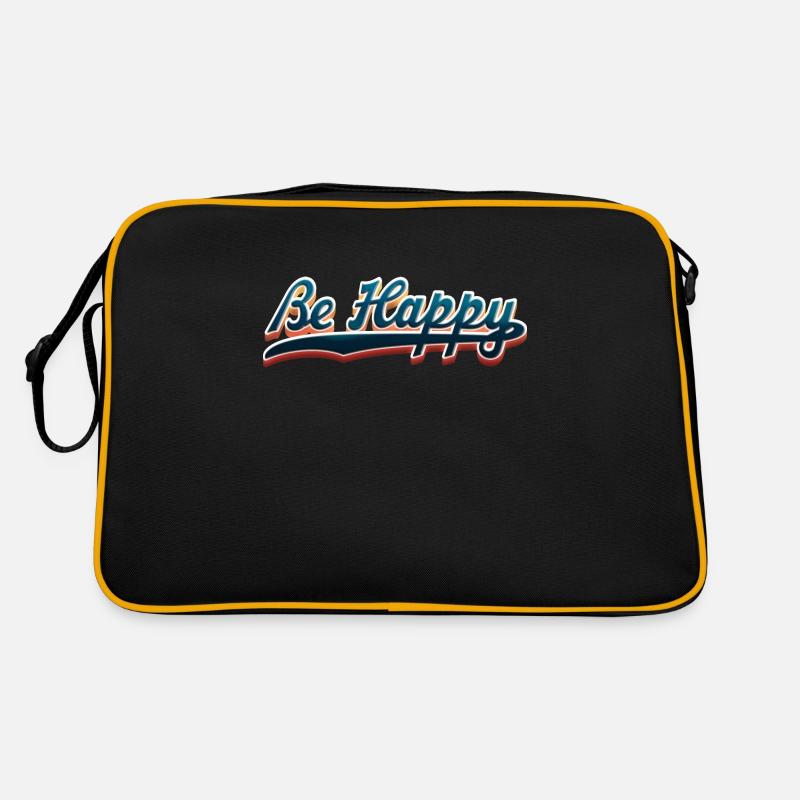 Be Happy - Sac Retro - noir/or