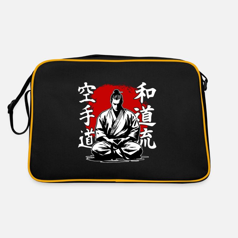 Samurai Wado Ryu Karate Martial Arts Style - Retro Bag - black/gold