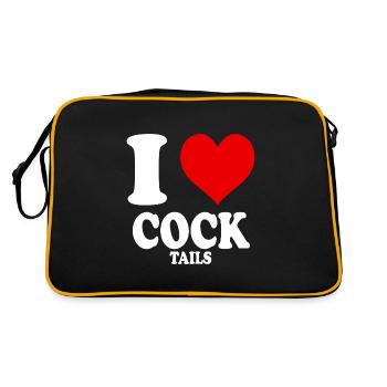 J’aime les cocktails Queues de coq Coeur Drôle Drôle - Sac Retro - noir/or - Dos
