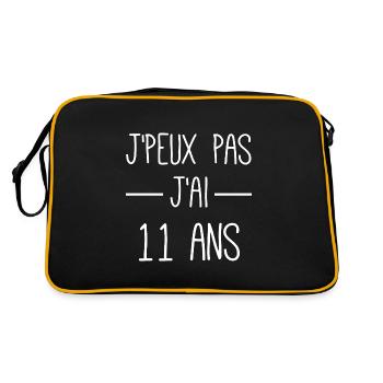 j peux pas j ai 11 ans cadeau anniversaire 11 ans - Sac Retro - noir/or - Dos