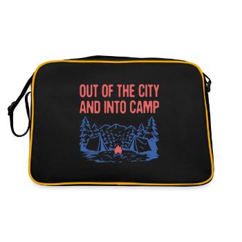Out of the City Camping Forest Camper Woods - Retro Tasche - Schwarz/Gold - Hinten