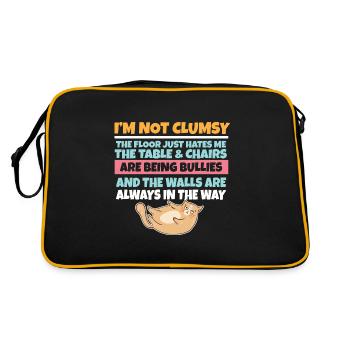 I'm Not Clumsy The Floor Hates Me Foolish Cat - Retro Bag - black/gold - Back