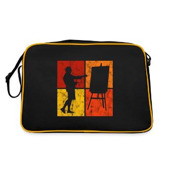 Artiste rétro art peinture peintre artiste - Sac Retro - noir/or - Dos