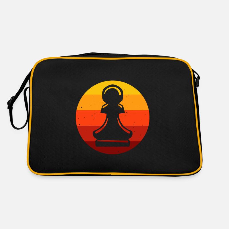 Échecs de jeu d’échecs de jeu d’échecs - Sac Retro - noir/or