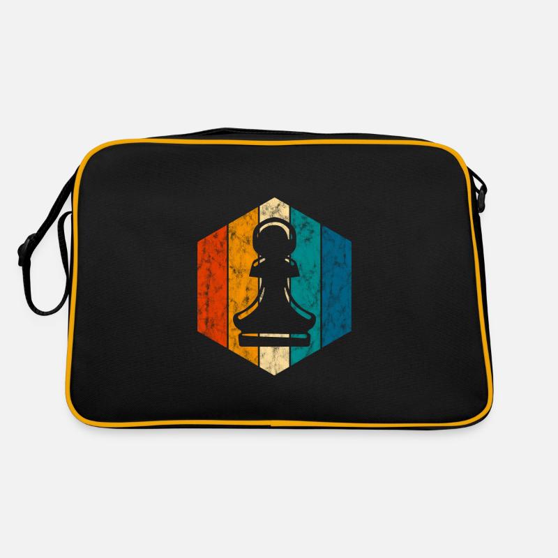 Échecs de jeu d’échecs de jeu d’échecs - Sac Retro - noir/or