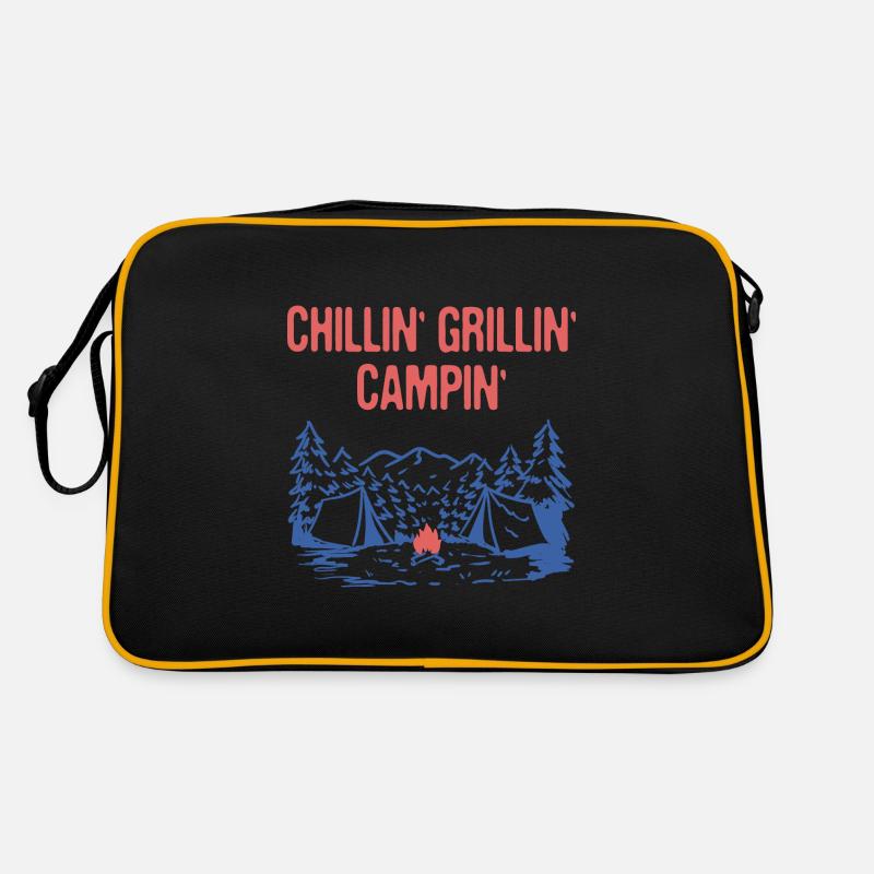 Chillin' Grillin' Campin' Funny Camping Humor Retro Bag