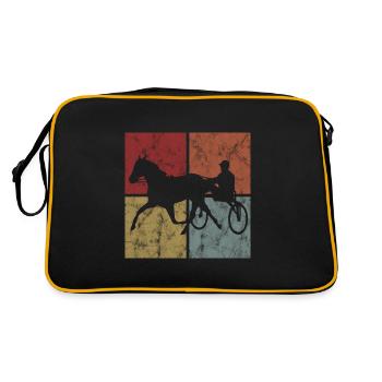 Cheval au trot Equine Trot Sport Courses hippiques - Sac Retro - noir/or - Dos