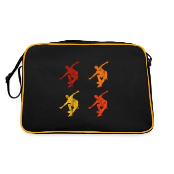 Skateboarder Skateboard Skater Skate Skateing - Retro Bag - black/gold - Back