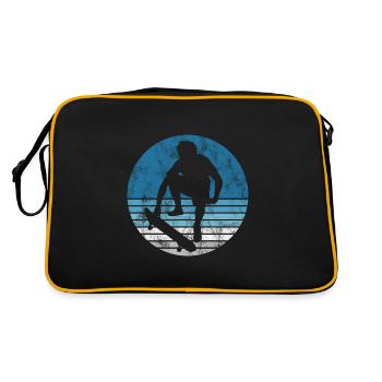 Skateboarder Skateboard Skater Skate Skateing - Retro Bag - black/gold - Back