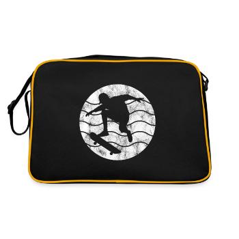 Skateboarder Skateboard Skater Skate Skateing - Retro Bag - black/gold - Back