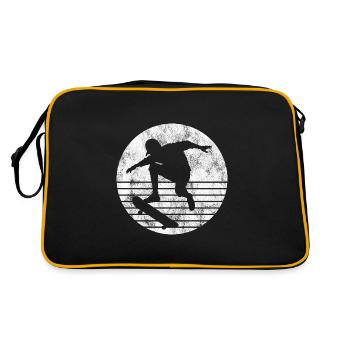 Skateboarder Skateboard Skater Skate Skateing - Retro Bag - black/gold - Back