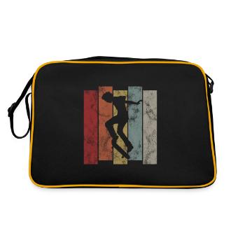 Skateboard Skateboarder Skater Skate Skateing - Retro Bag - black/gold - Back