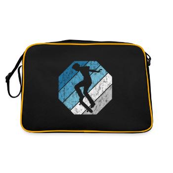 Planche à roulettes Skateur Skateur Skateur Skater Skate Skating - Sac Retro - noir/or - Dos