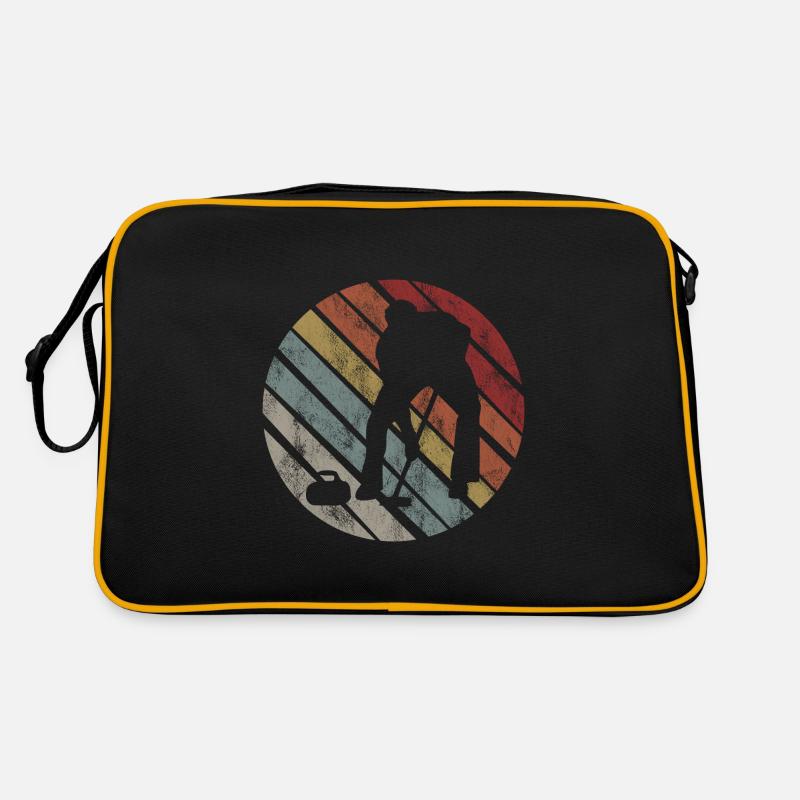 Eis Curling Curler Eisstockschießen Retro Geschenk Retro Tasche