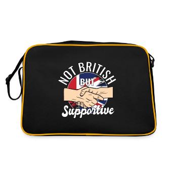 Not British But Supportive Country Travel Britain - Retro Bag - black/gold - Back