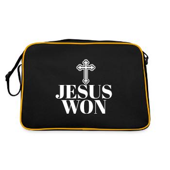 Religious Jesus Won Christian Jesus Holy Cross - Retro Bag - black/gold - Back