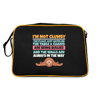 I'm Not Clumsy The Floor Hates Me Foolish Sloth - Retro Bag - black/gold - Back