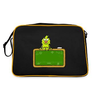 Tableau noir - motif pour la rentrée scolaire / inscription à l'école - Sac Retro - noir/or - Dos