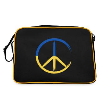 Ukraine Signe de paix Soutien à la guerre de paix Kiev - Sac Retro - noir/or - Dos