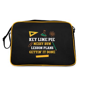 Key Lime Pie Messy Bun Plans de cours Professeur drôle - Sac Retro - noir/or - Dos