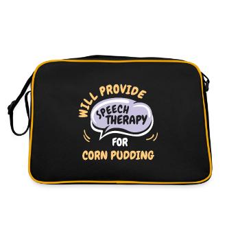 Fournir une orthophonie pour le pudding au maïs drôle - Sac Retro - noir/or - Dos
