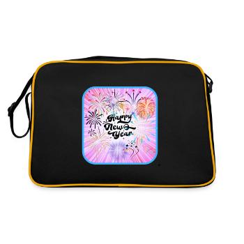 Happy New Year, colorful theme. - Retro Bag - black/gold - Back