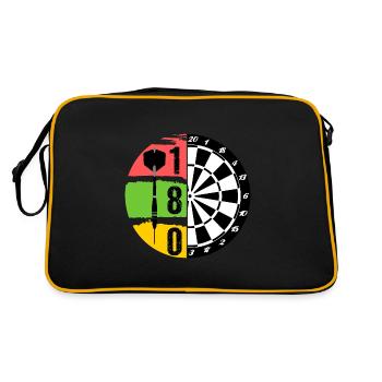 Dart Scheibe 180 - Retro Tasche - Schwarz/Gold - Hinten