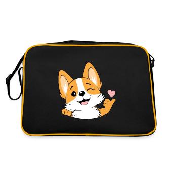 Bon clin d’œil corgi - Sac Retro - noir/or - Dos