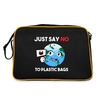 Dites simplement non aux sacs en plastique ! Militant pour le climat - Sac Retro - noir/or - Dos