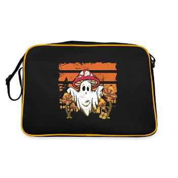 Spooky Season Forest Boo Ghost Mushroom - Sac Retro - noir/or - Dos