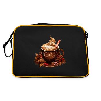 Tasse à chocolat chaud I Amateur de chocolat I chaud - Sac Retro - noir/or - Dos