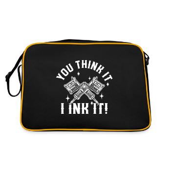 You Think It I Ink It Tattoo Artist Body Art - Retro Bag - black/gold - Back