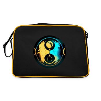 Yin-Yang-Harmonie - Retro Tasche - Schwarz/Gold - Hinten